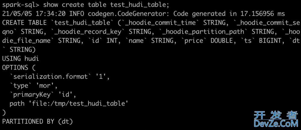 Apache Hudi集成Spark SQL操作hide表
