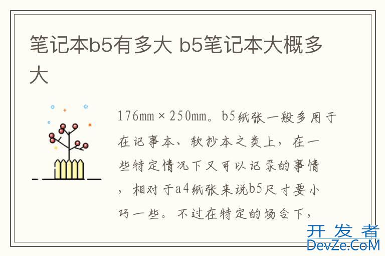 笔记本b5有多大 b5笔记本大概多大