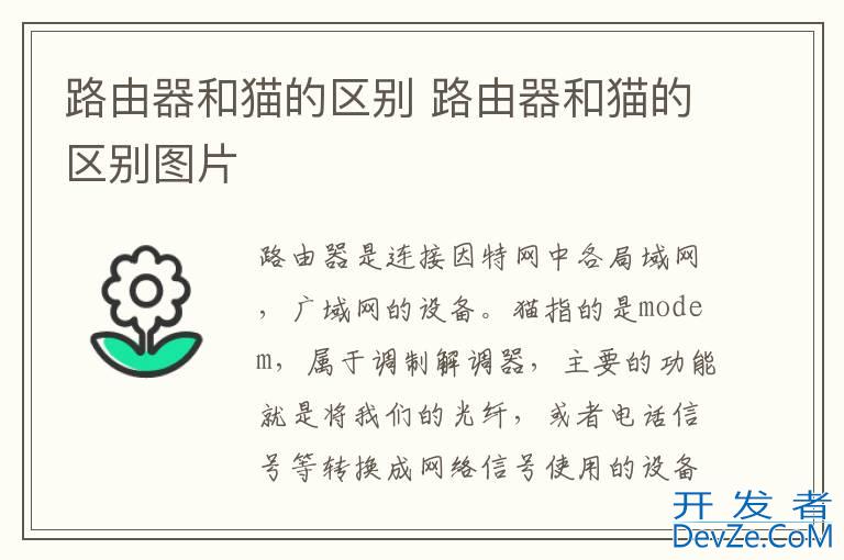 路由器和猫的区别 路由器和猫的区别图片