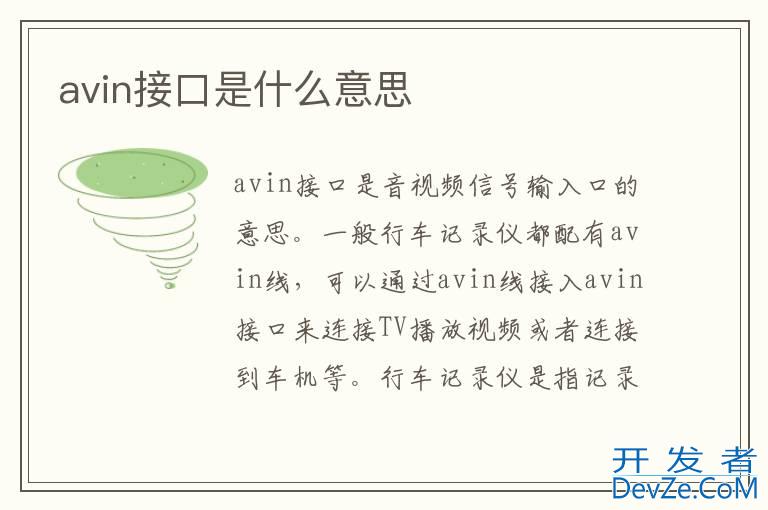 avin接口是什么意思