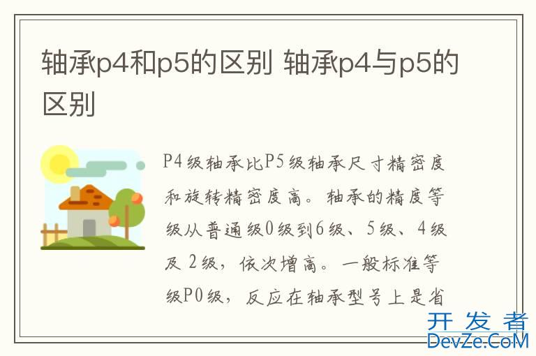 轴承p4和p5的区别 轴承p4与p5的区别