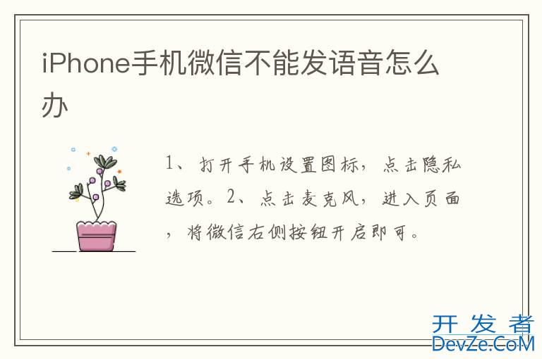 iPhone手机微信不能发语音怎么办