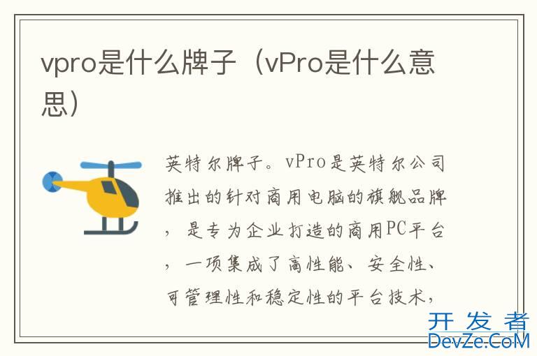 vpro是什么牌子（vPro是什么意思）