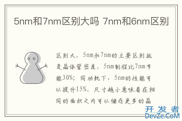 5nm和7nm区别大吗 7nm和6nm区别