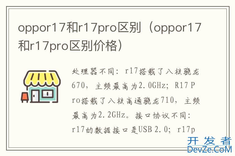 oppor17和r17pro区别（oppor17和r17pro区别价格）