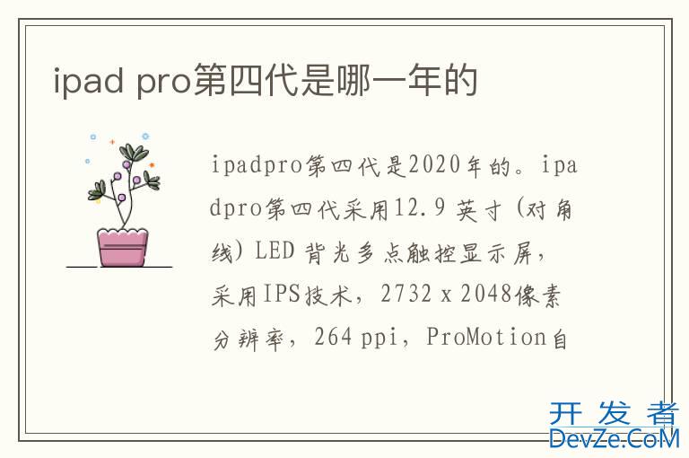 ipad pro第四代是哪一年的