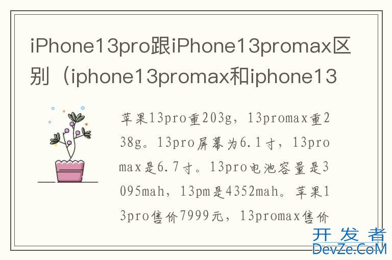 iPhone13pro跟iPhone13promax区别（iphone13promax和iphone13区别）