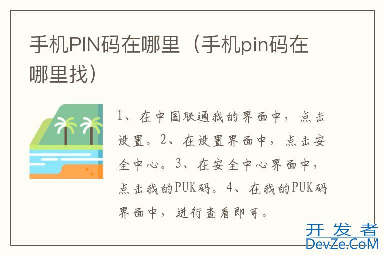 手机PIN码在哪里（手机pin码在哪里找）