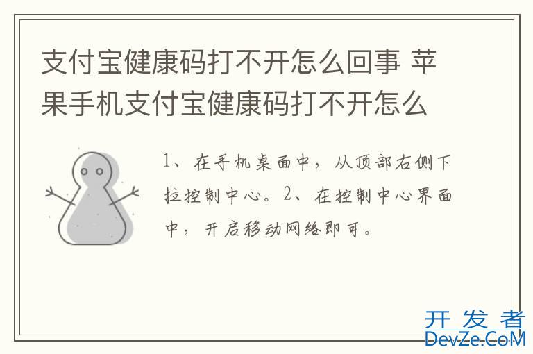 支付宝健康码打不开怎么回事 苹果手机支付宝健康码打不开怎么回事