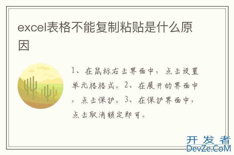 excel表格不能复制粘贴是什么原因