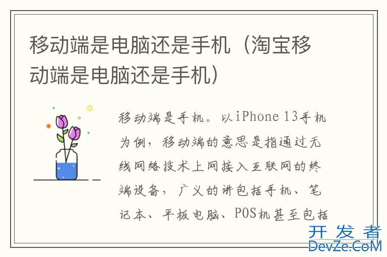 移动端是电脑还是手机（淘宝移动端是电脑还是手机）