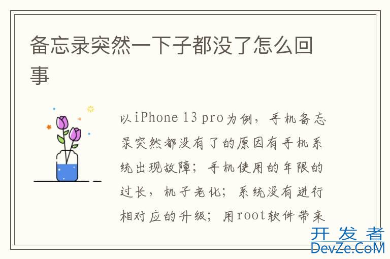 备忘录突然一下子都没了怎么回事