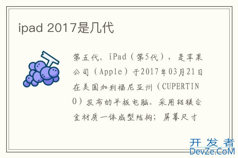 ipad 2017是几代