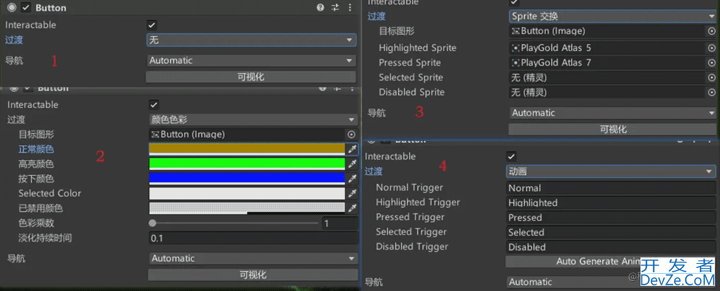 Unity技术手册之Button按钮使用实例详解