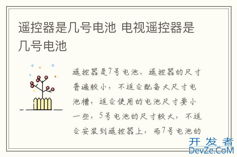 遥控器是几号电池 电视遥控器是几号电池