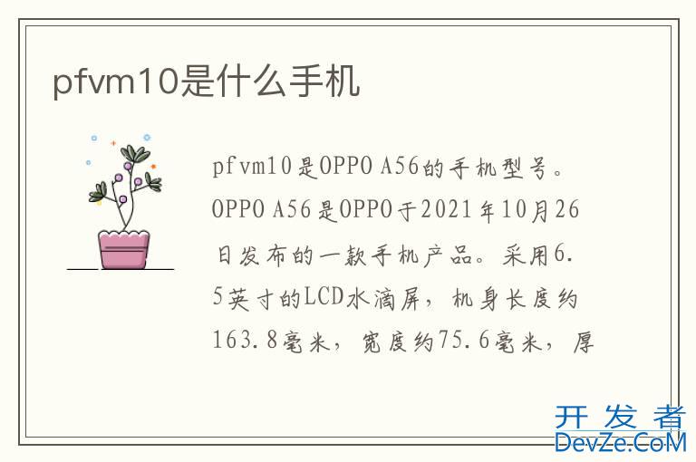 pfvm10是什么手机