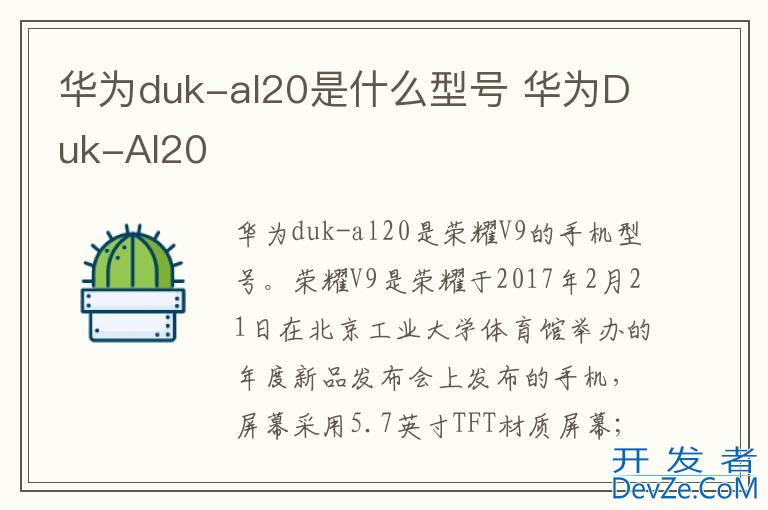 华为duk-al20是什么型号 华为Duk-Al20