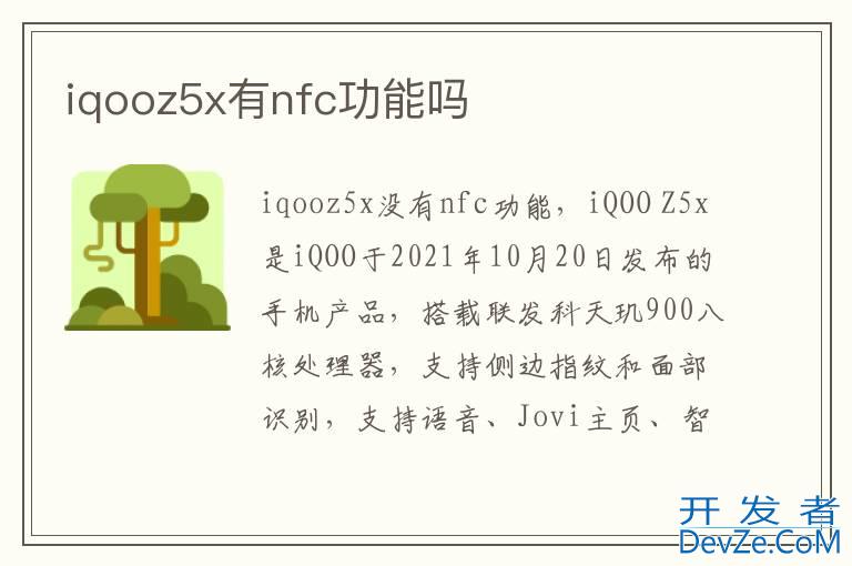 iqooz5x有nfc功能吗