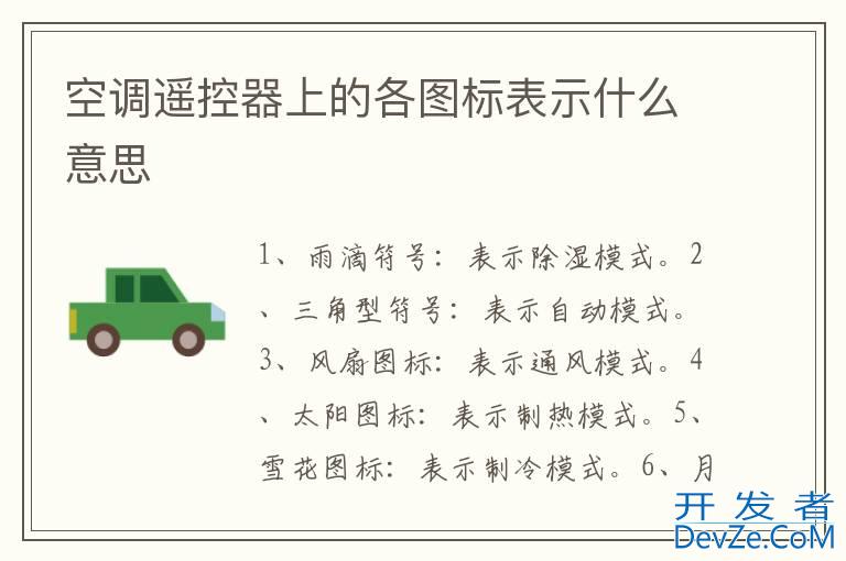 空调遥控器上的各图标表示什么意思