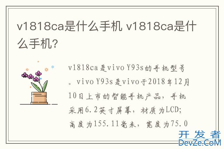 v1818ca是什么手机 v1818ca是什么手机?