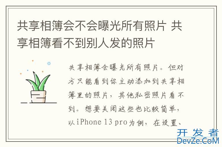 共享相簿会不会曝光所有照片 共享相簿看不到别人发的照片
