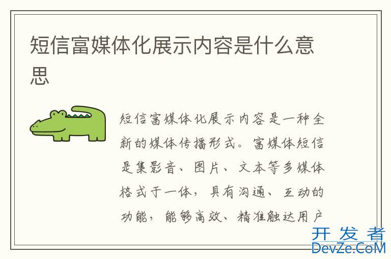 短信富媒体化展示内容是什么意思
