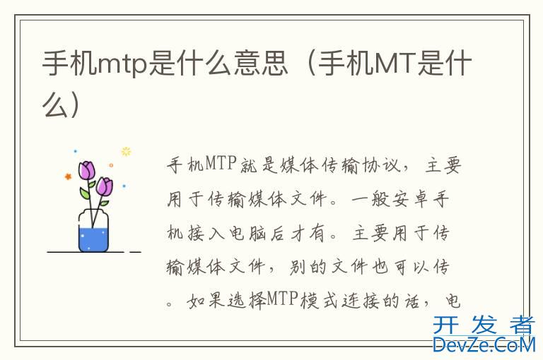 手机mtp是什么意思（手机MT是什么）
