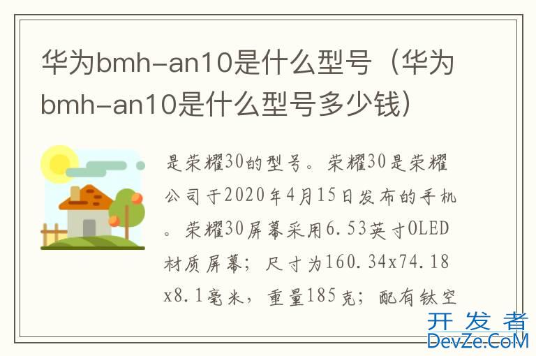 华为bmh-an10是什么型号（华为bmh-an10是什么型号多少钱）
