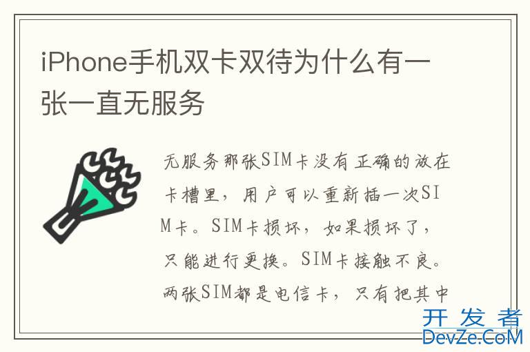 iPhone手机双卡双待为什么有一张一直无服务