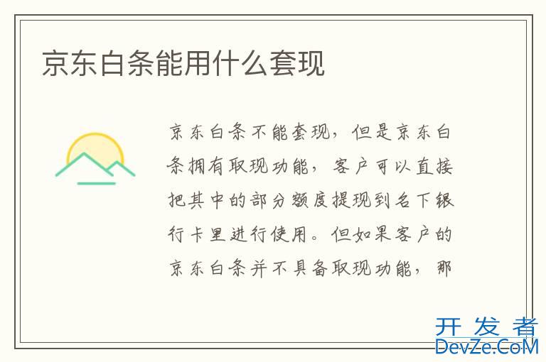 京东白条能用什么套现