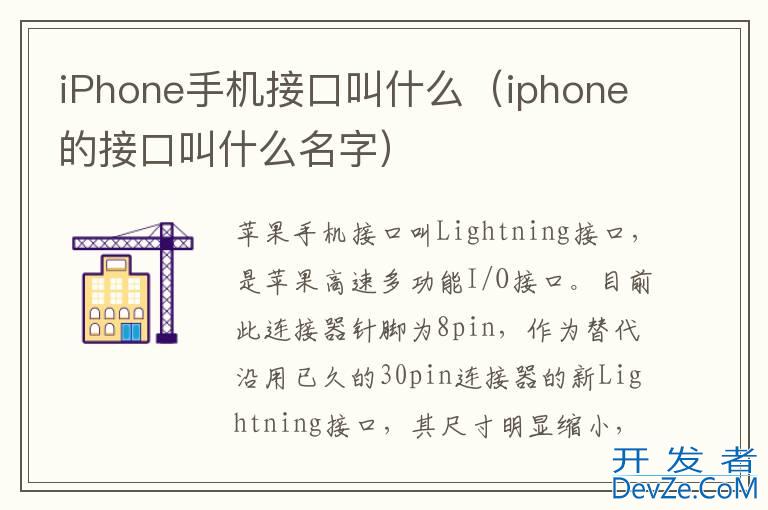 iPhone手机接口叫什么（iphone的接口叫什么名字）