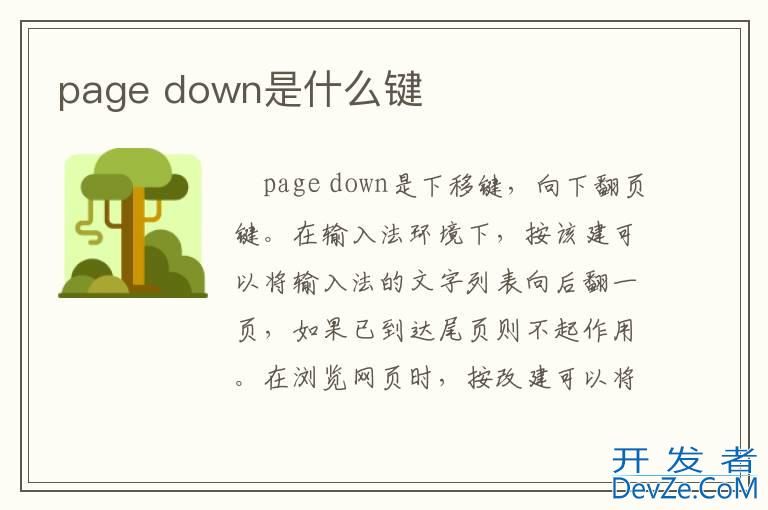 page down是什么键