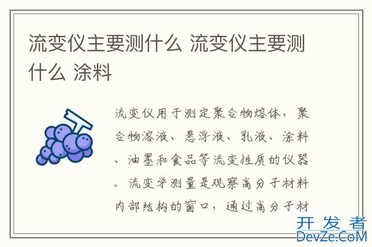 流变仪主要测什么 流变仪主要测什么 涂料
