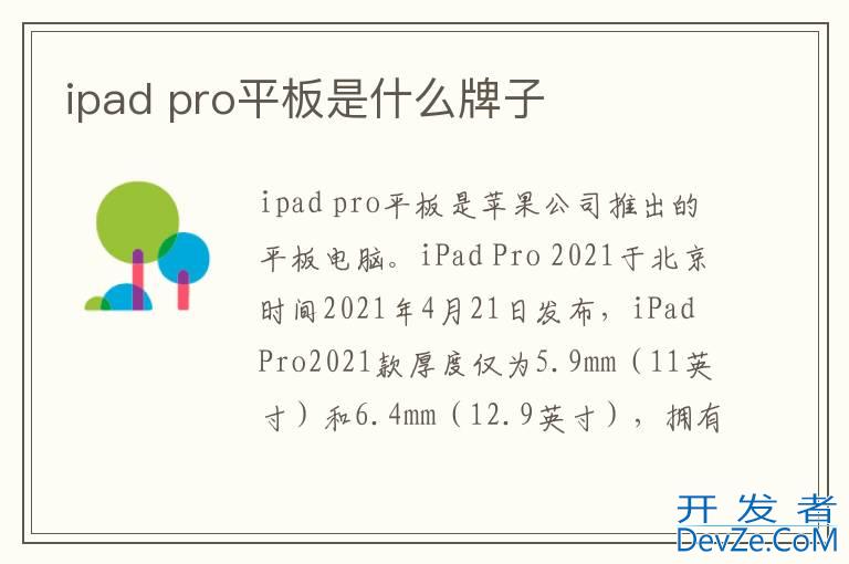 ipad pro平板是什么牌子