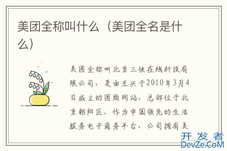 美团全称叫什么（美团全名是什么）