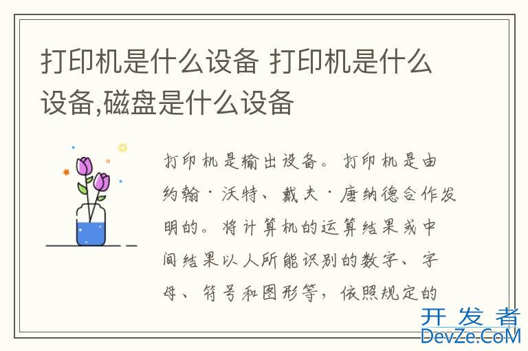 打印机是什么设备 打印机是什么设备,磁盘是什么设备