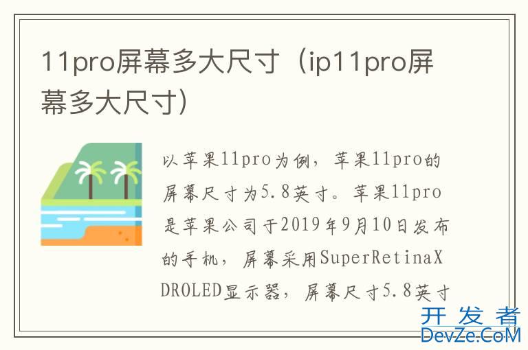11pro屏幕多大尺寸（ip11pro屏幕多大尺寸）