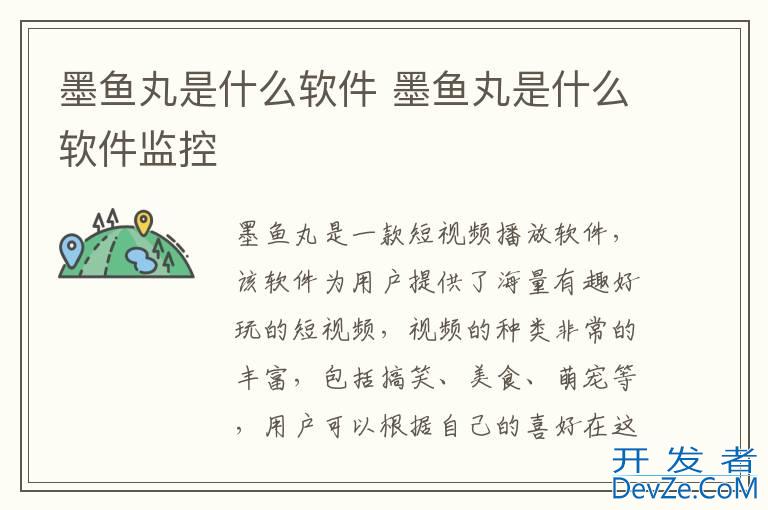 墨鱼丸是什么软件 墨鱼丸是什么软件监控