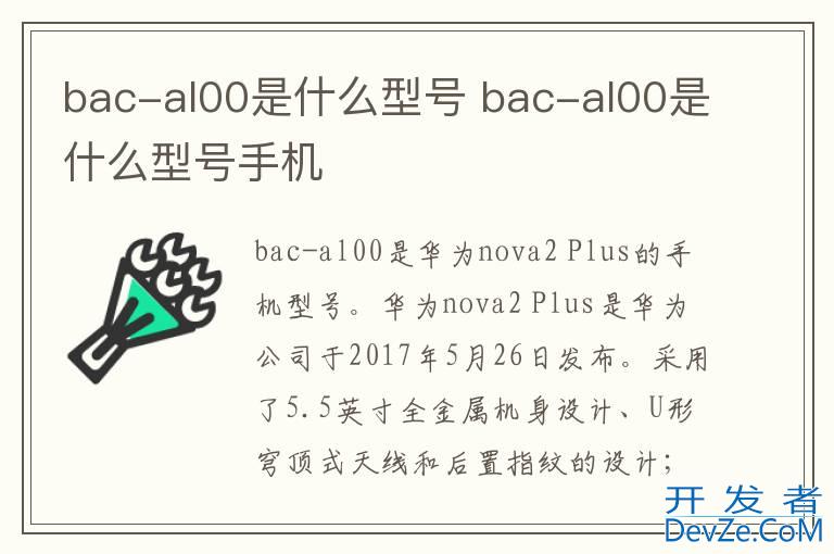 bac-al00是什么型号 bac-al00是什么型号手机