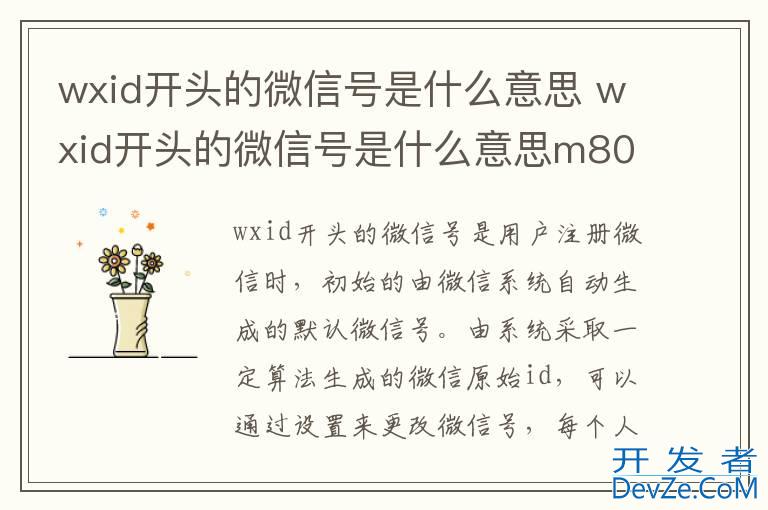 wxid开头的微信号是什么意思 wxid开头的微信号是什么意思m80qo