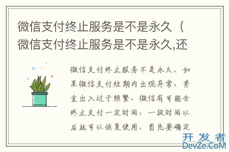 微信支付终止服务是不是永久（微信支付终止服务是不是永久,还能恢复吗?）