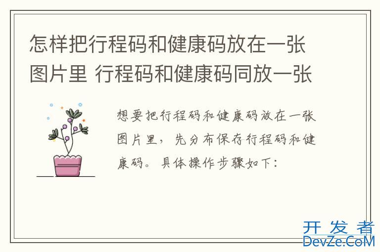 怎样把行程码和健康码放在一张图片里 行程码和健康码同放一张图