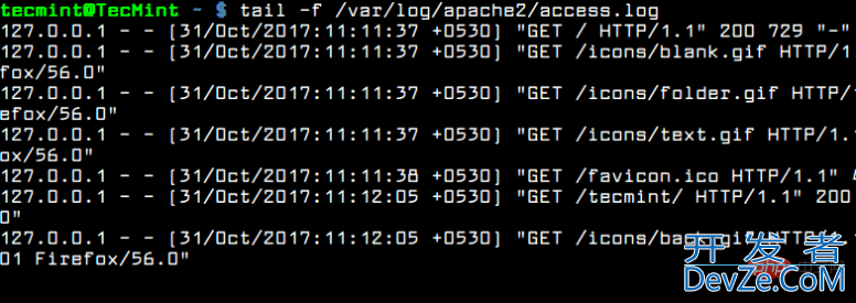 关于Linux下动态查看实时日志的命令
