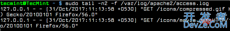 关于Linux下动态查看实时日志的命令