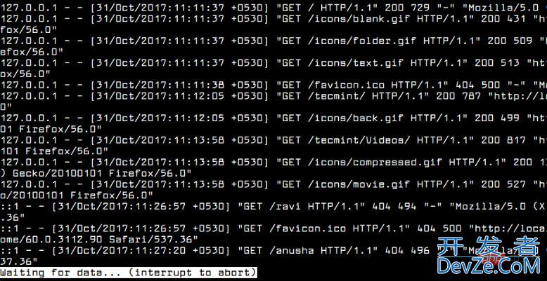 关于Linux下动态查看实时日志的命令