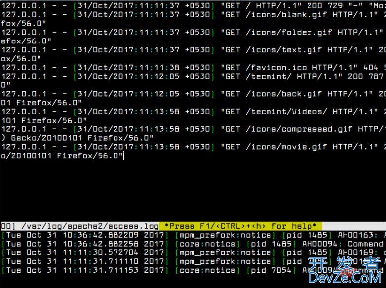 关于Linux下动态查看实时日志的命令