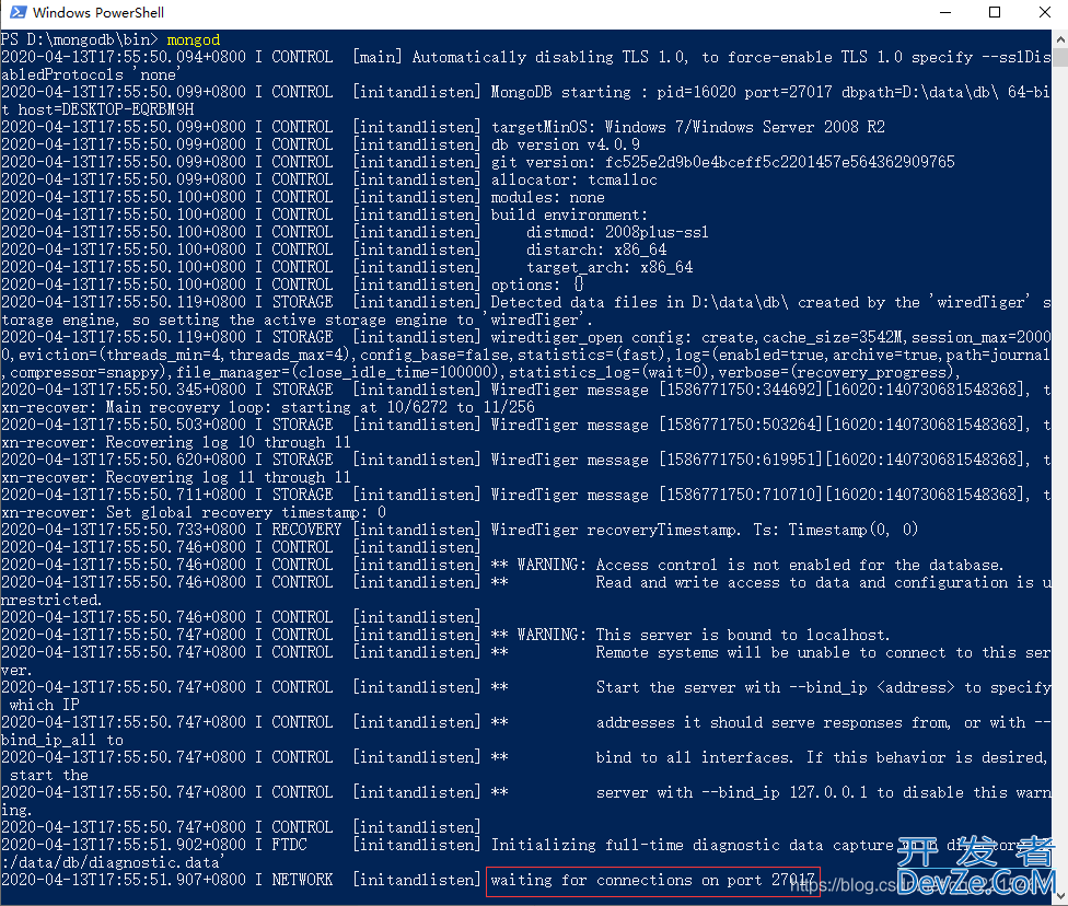 MongoDB4.2.5安装方法操作步骤