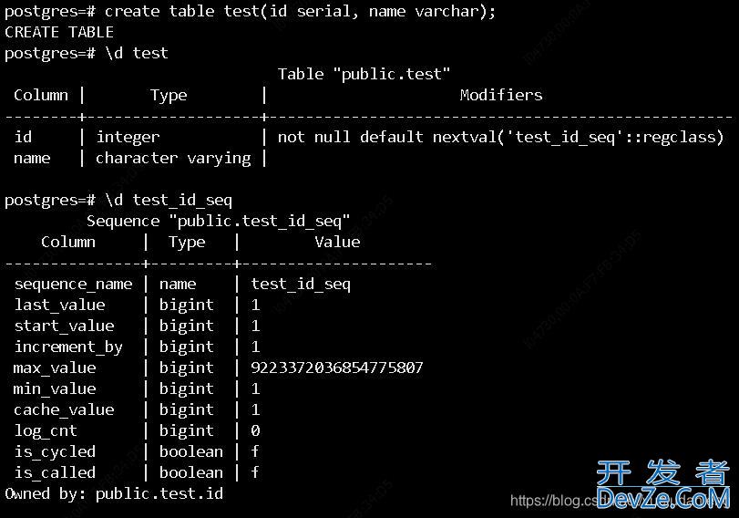 PostgreSQL 序列绑定字段与不绑定字段的区别说明