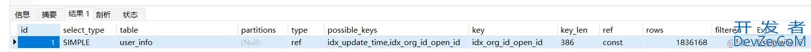MySQL中explain使用快速查询手册
