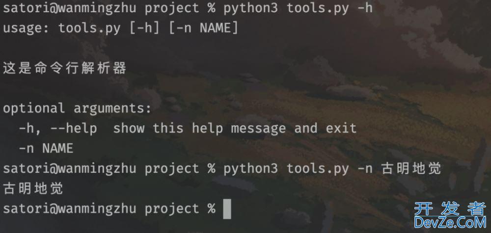 Python 命令行解析工具 argparse基本用法